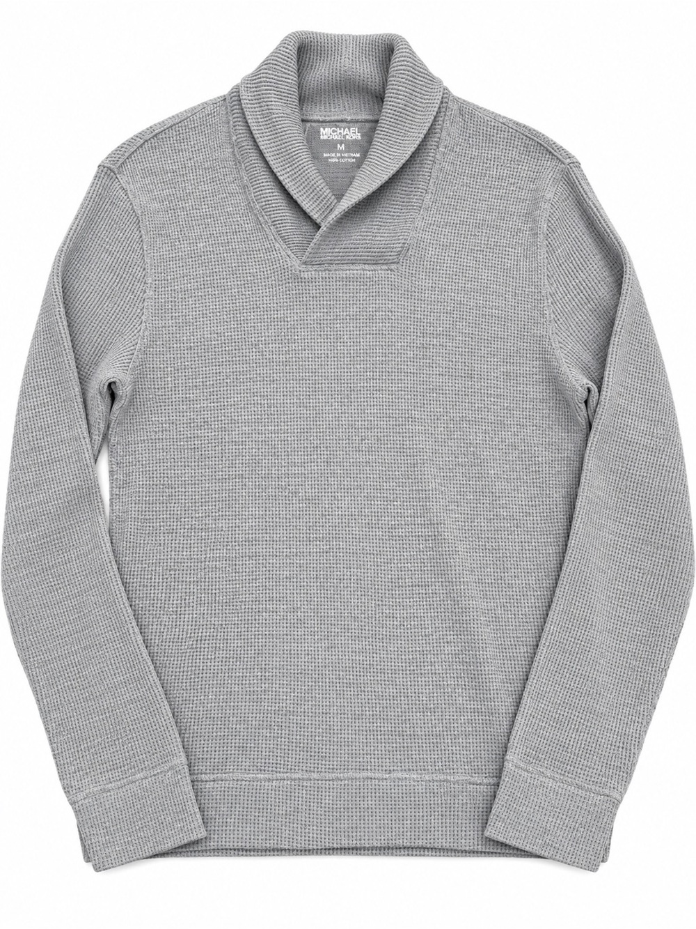 Michael Kors Men’s Light Gray Turtleneck Waffle Knit Sweater